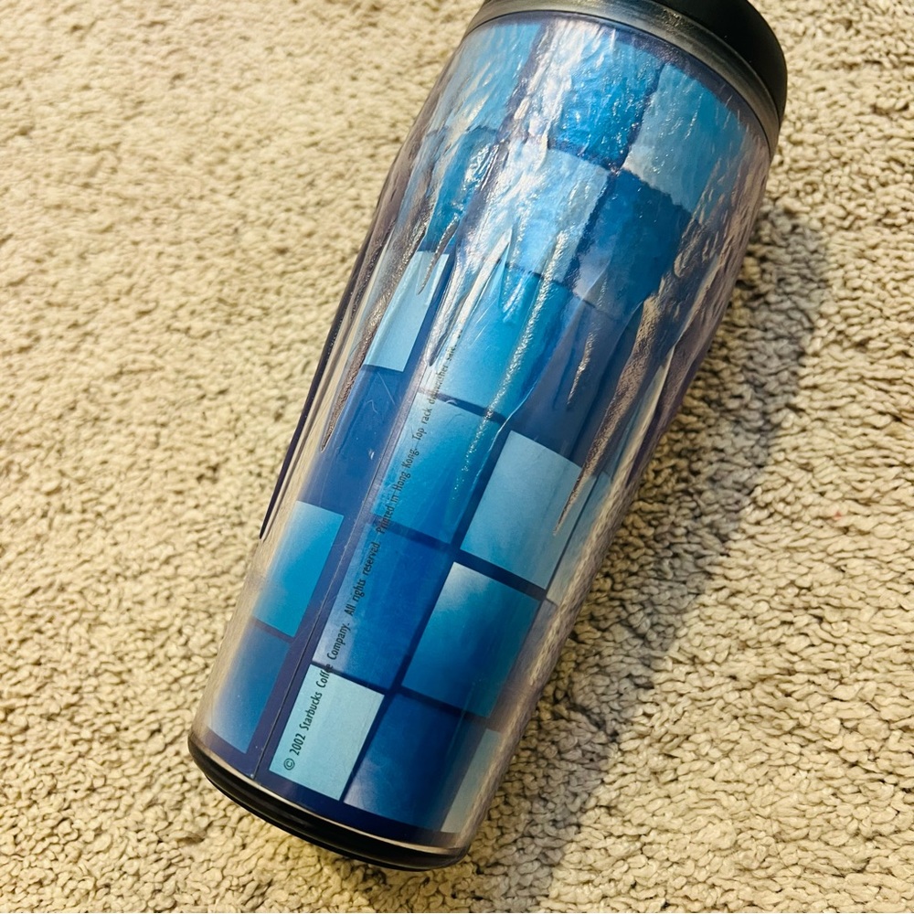 Starbucks Coffee Barista 2002 Blue Icicles Insulated Travel Mug Cup Tumbler 16oz - Picture 2 of 9